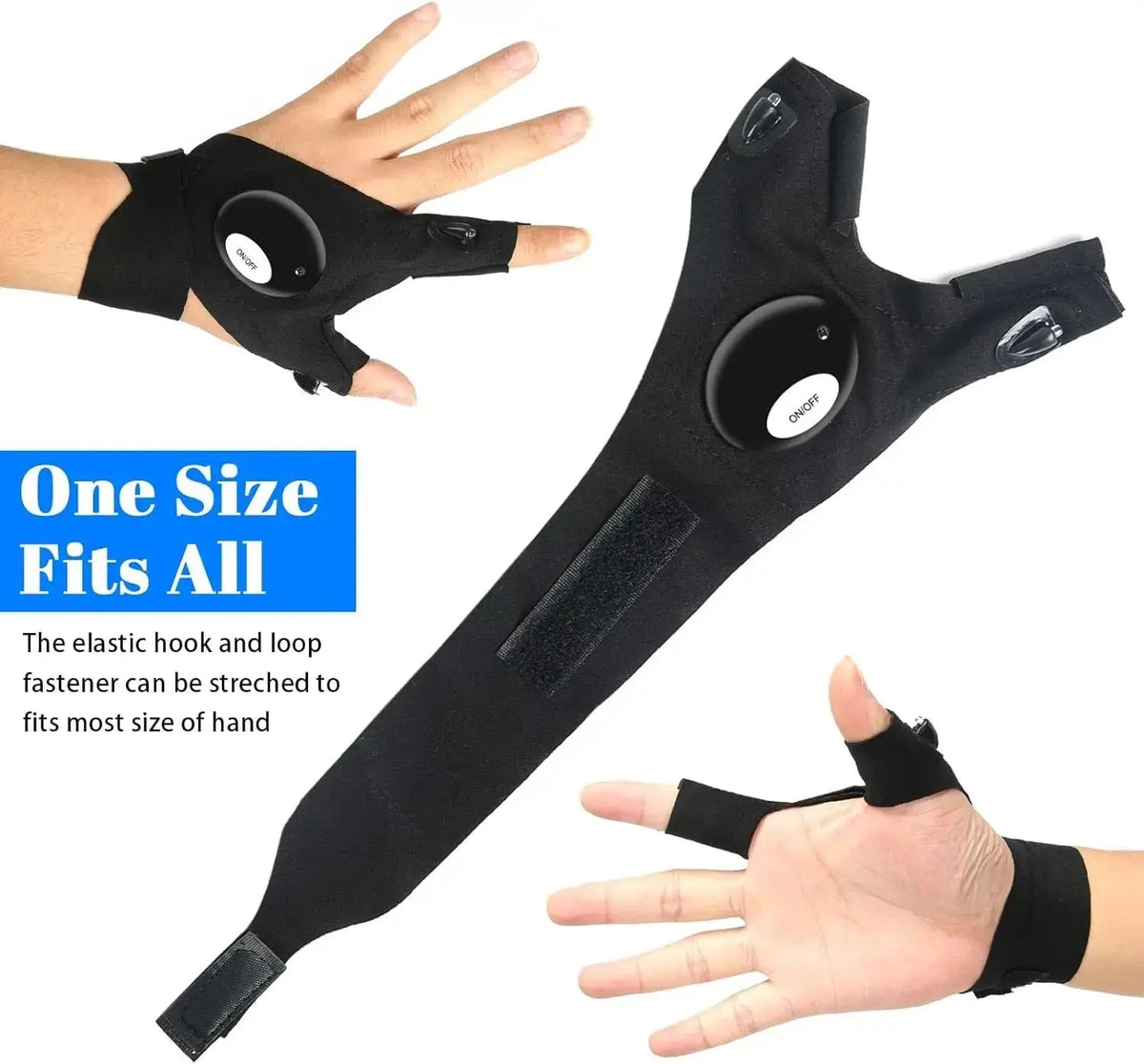 Sikunuo | LED Flashlight Gloves – Hands-Free Light for Any Task