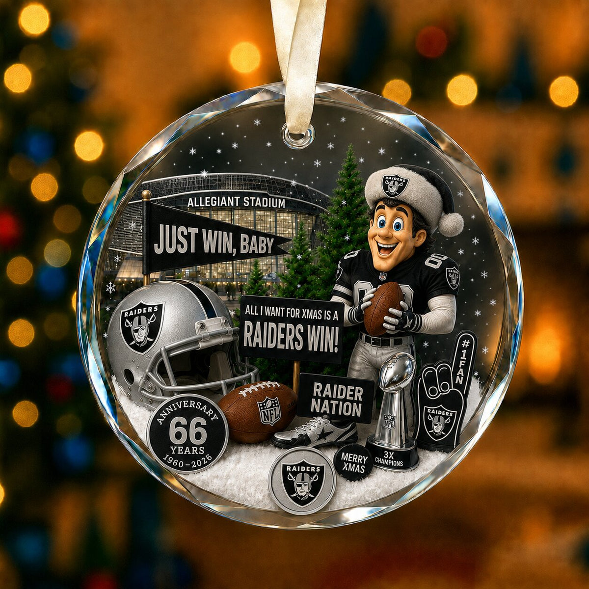 Football Team Acrylic Christmas Ornament