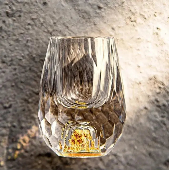 Sikunuo | Crystal shot glasses with elegant cut - For stylish celebrations & special occasions (Set of 6 glasses)