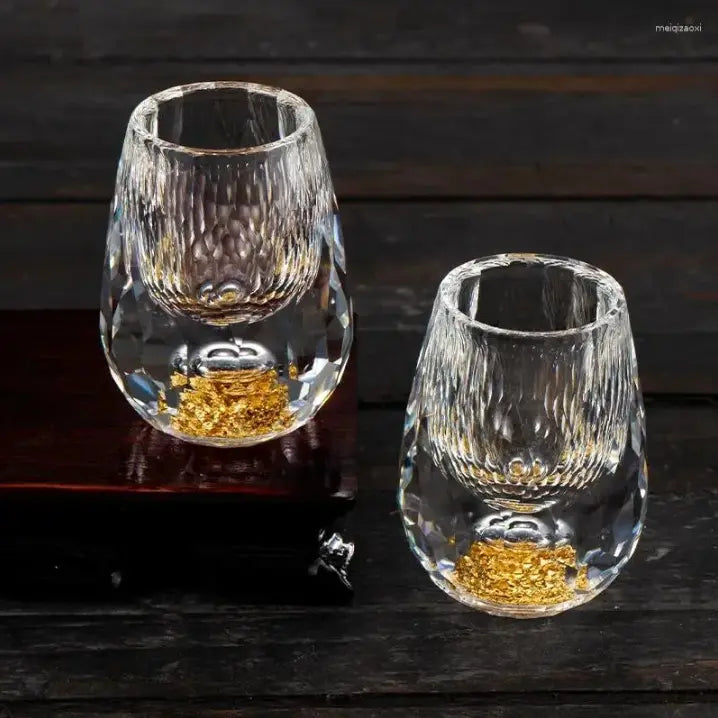 Sikunuo | Crystal shot glasses with elegant cut - For stylish celebrations & special occasions (Set of 6 glasses)