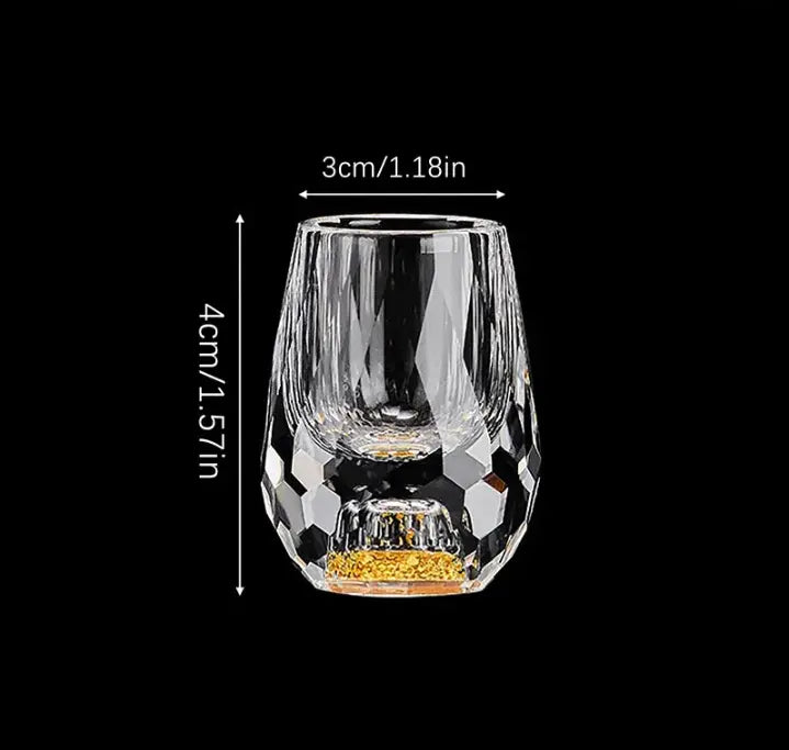 Sikunuo | Crystal shot glasses with elegant cut - For stylish celebrations & special occasions (Set of 6 glasses)