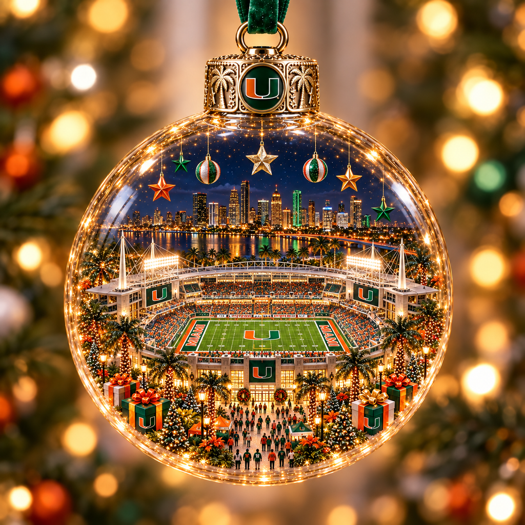 Game Day Glow – Light-Up Football Stadium Christmas Ornament
