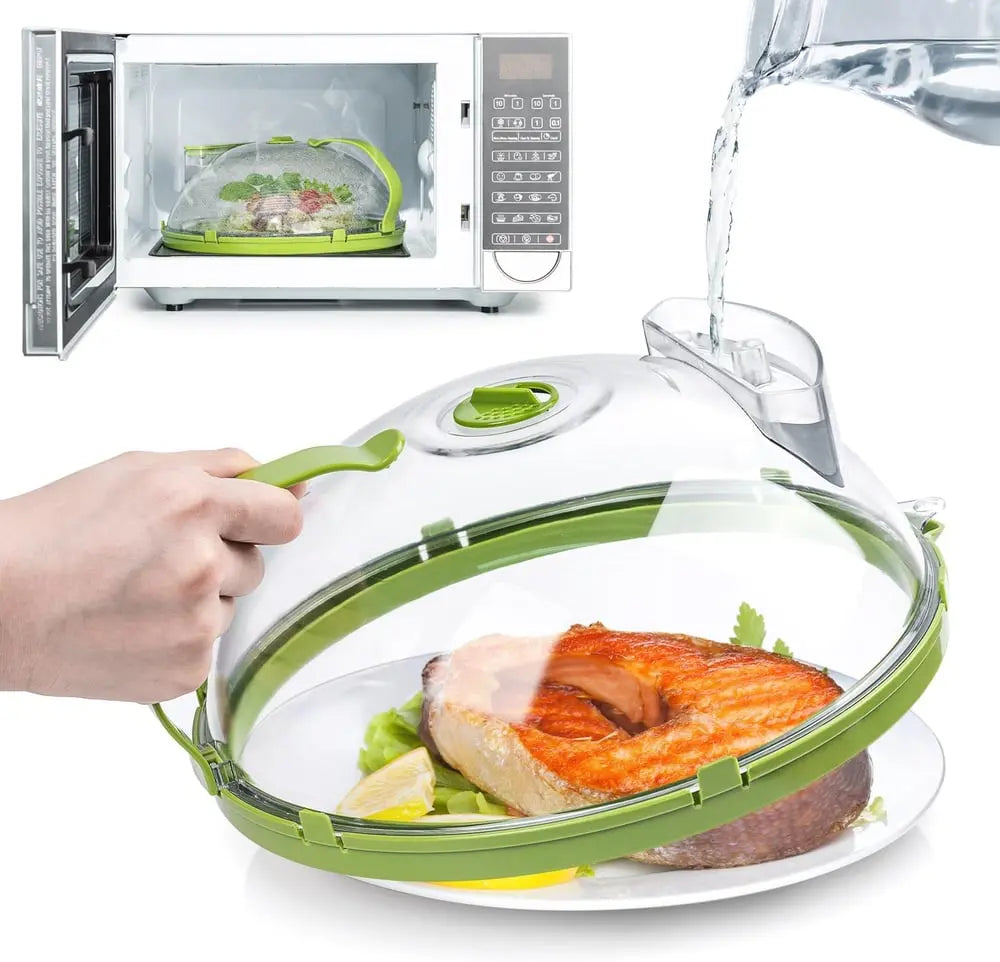 Sikunuo | Microwave steam cover with built-in damper for faster, cleaner heating