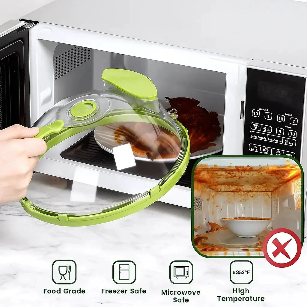 Sikunuo | Microwave steam cover with built-in damper for faster, cleaner heating