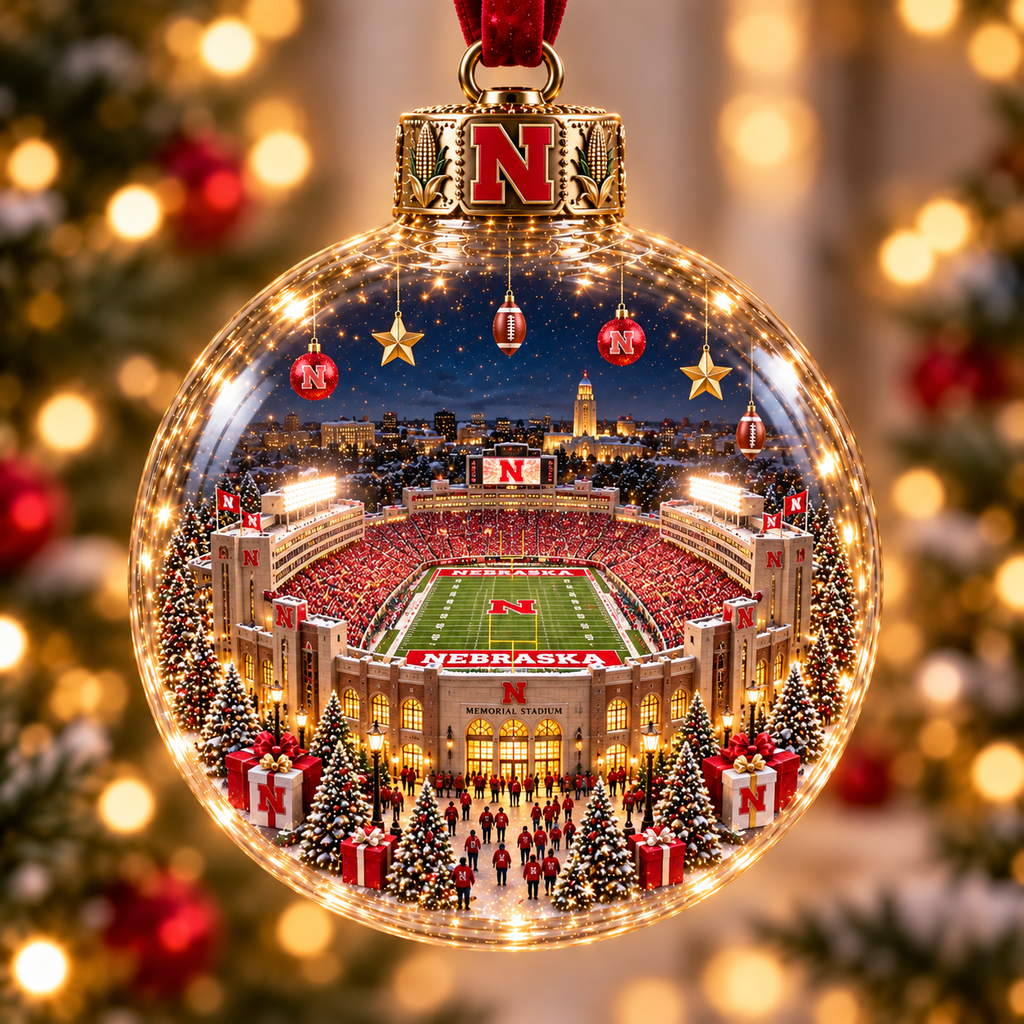 Game Day Glow – Light-Up Football Stadium Christmas Ornament