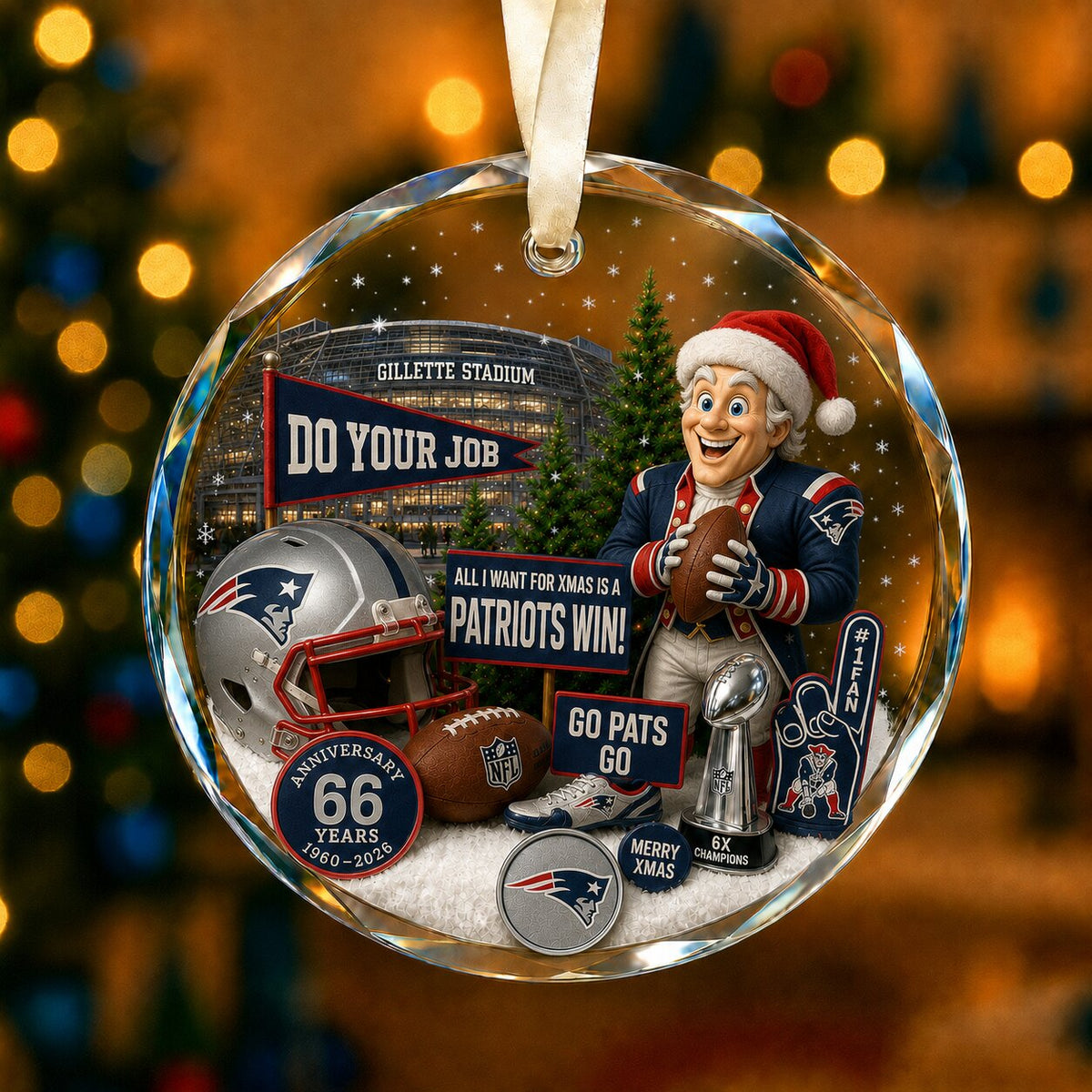 Football Team Acrylic Christmas Ornament