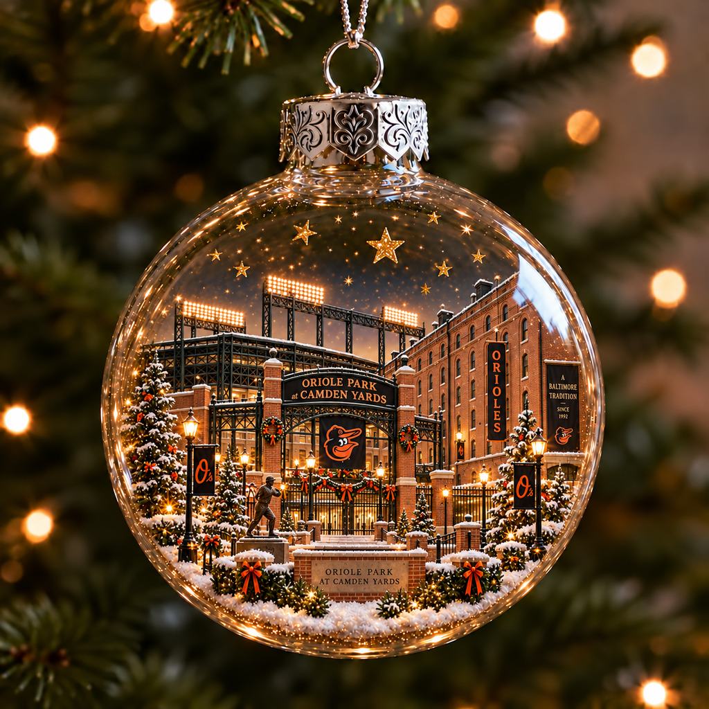 Light-Up Baseball Stadium Christmas Ornament
