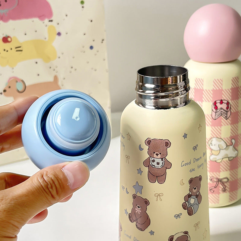 Women's Insulated Bottle with Cute Bear Design  Sikunuo