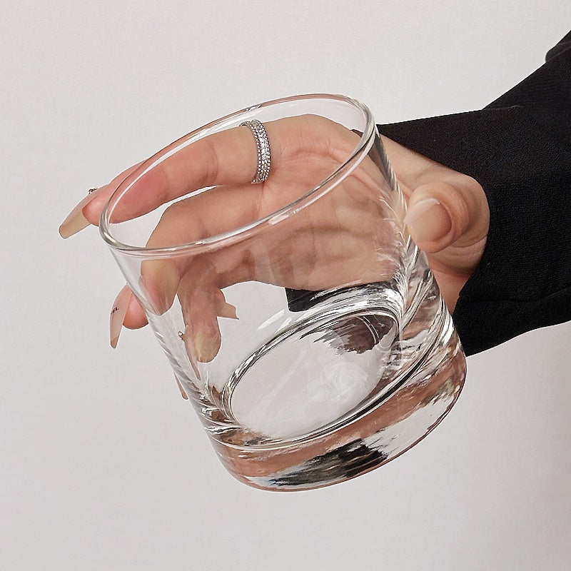 Heavy-Bottom Clear Whiskey Tumbler Glass Sikunuo