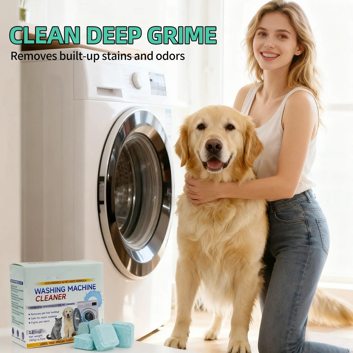 24pcs  Powerful Washer Deep Cleaner Tablets – Eliminate Hidden Bacteria & Bad Smells Fast