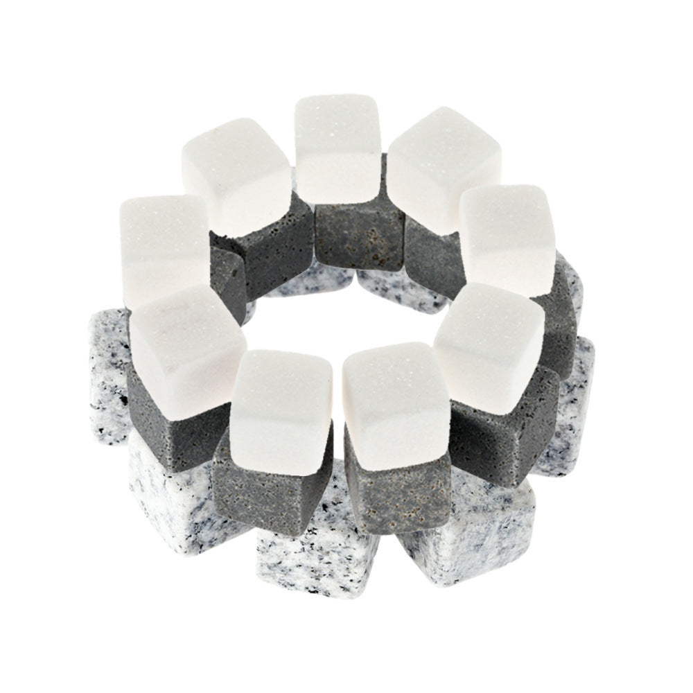 Reusable Whiskey Chilling Stone Cubes with Velvet Drawstring Pouch Sikunuo