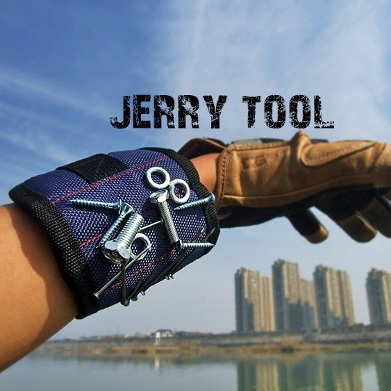 Heavy duty magnetic wrist tool organizer strap with reinforced nylon and secure Velcro Sikunuo