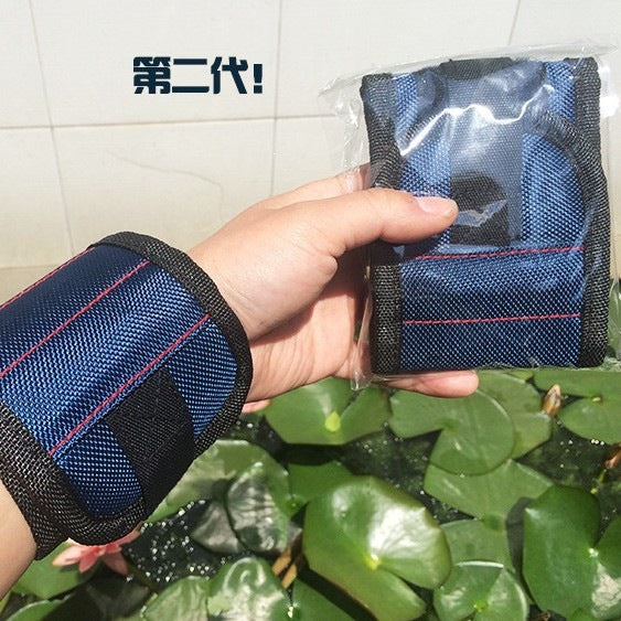 Heavy duty magnetic wrist tool organizer strap with reinforced nylon and secure Velcro Sikunuo