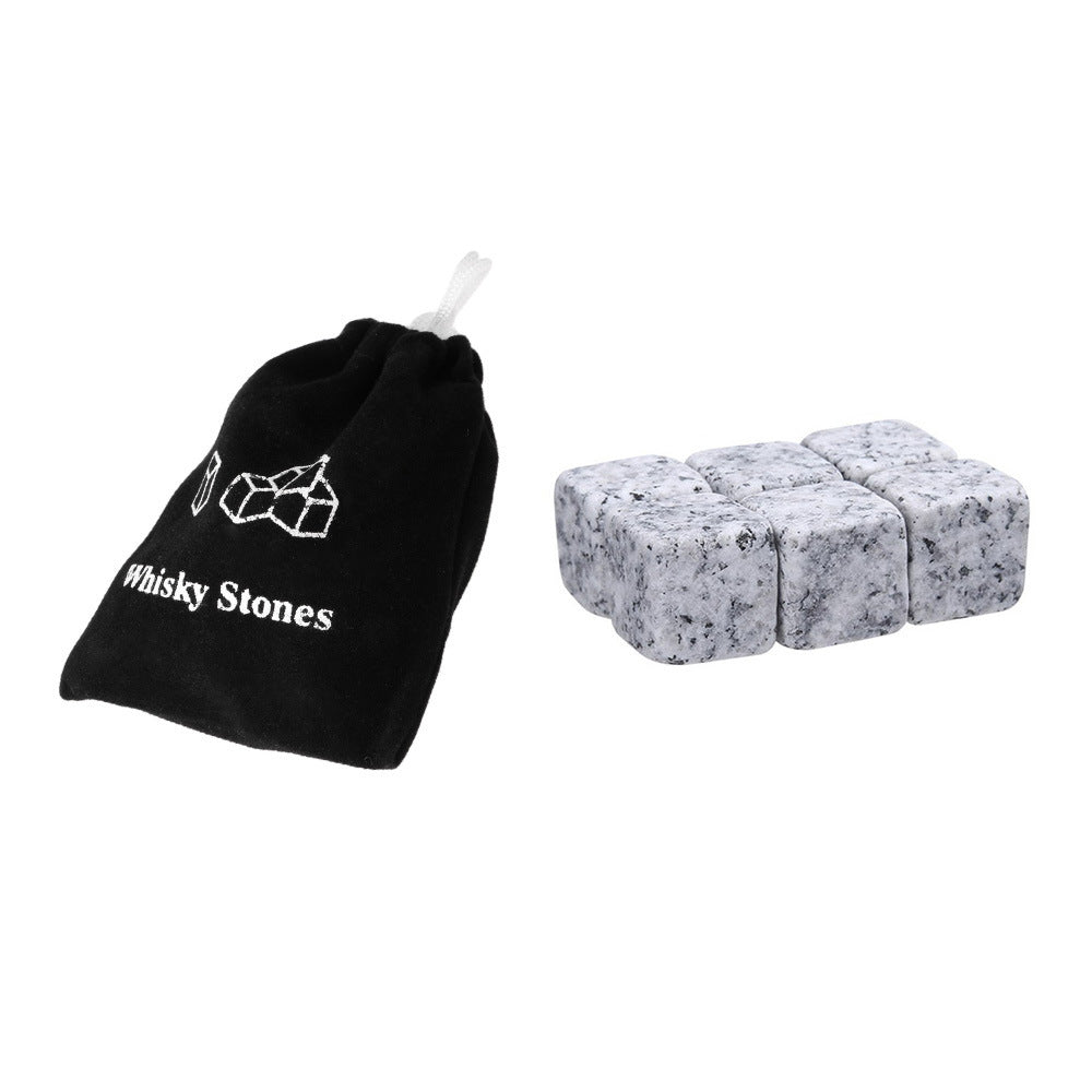 Reusable Whiskey Chilling Stone Cubes with Velvet Drawstring Pouch Sikunuo