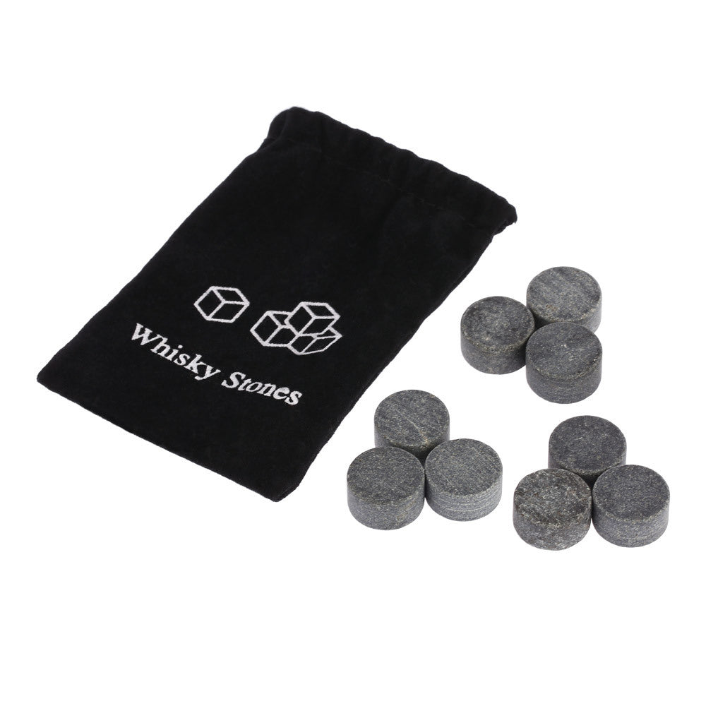 Reusable Whiskey Chilling Stone Cubes with Velvet Drawstring Pouch Sikunuo