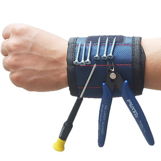 Heavy duty magnetic wrist tool organizer strap with reinforced nylon and secure Velcro Sikunuo