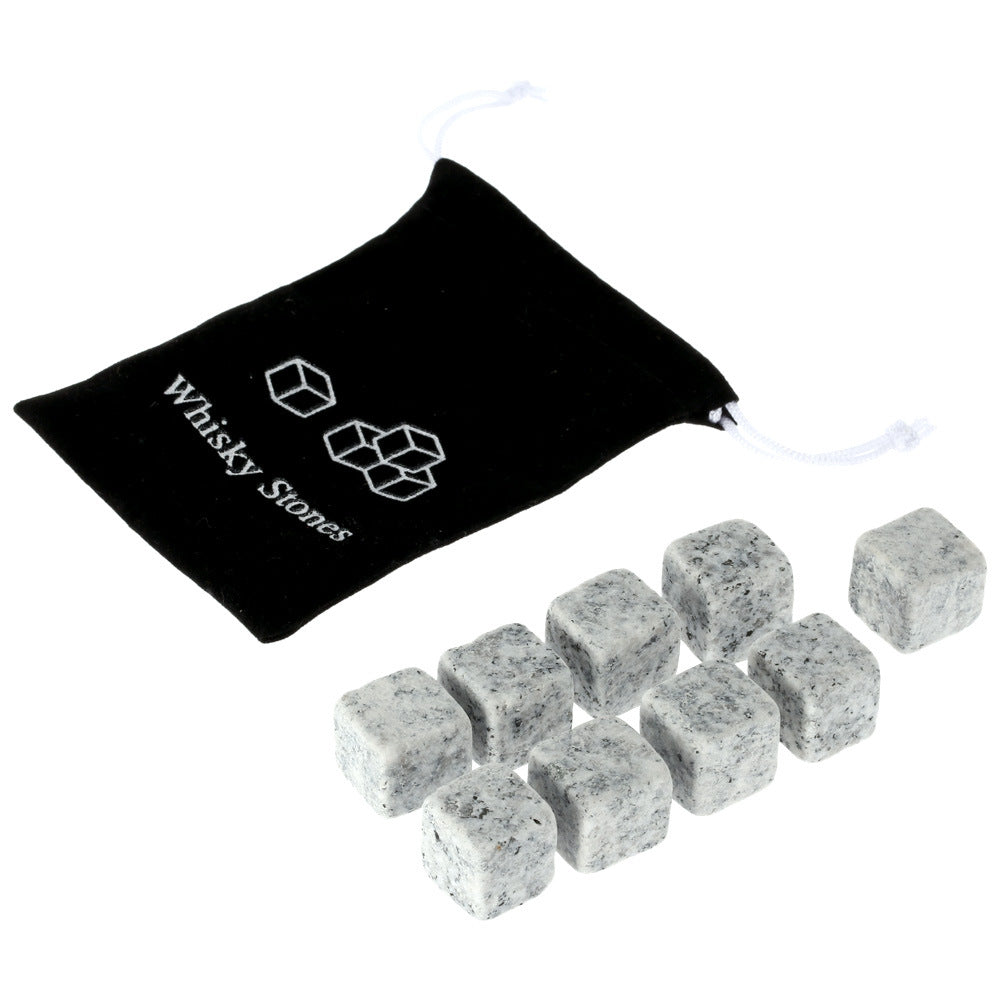 Reusable Whiskey Chilling Stone Cubes with Velvet Drawstring Pouch Sikunuo