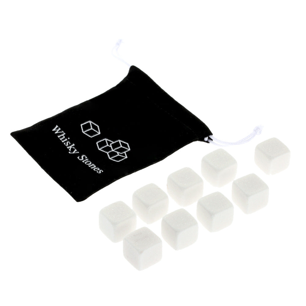 Reusable Whiskey Chilling Stone Cubes with Velvet Drawstring Pouch Sikunuo