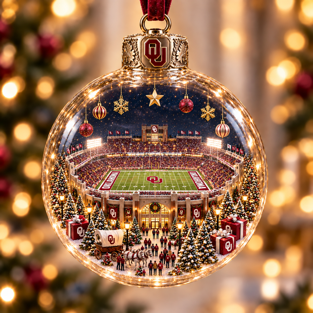 Game Day Glow – Light-Up Football Stadium Christmas Ornament