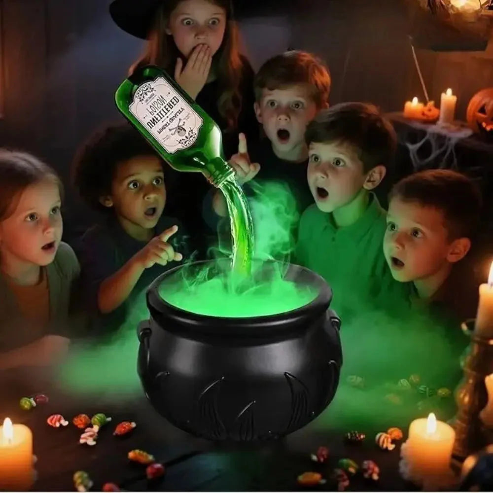 Sikunuo | Cauldron decoration – with floating magic bottle & fog effect