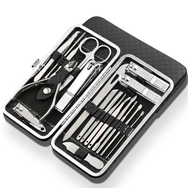 Sikunuo | LuxeTools 19-Piece Professional Stainless Steel Manicure & Pedicure Set