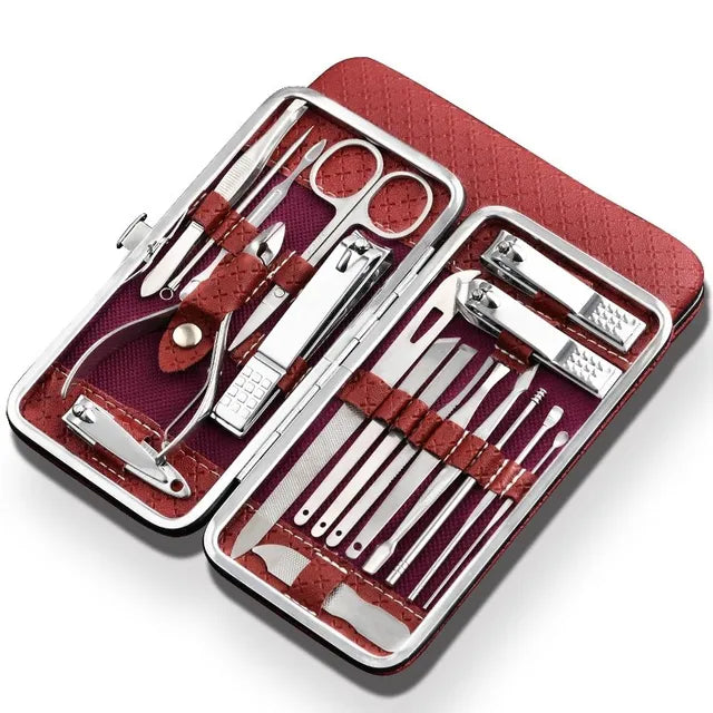 Sikunuo | LuxeTools 19-Piece Professional Stainless Steel Manicure & Pedicure Set
