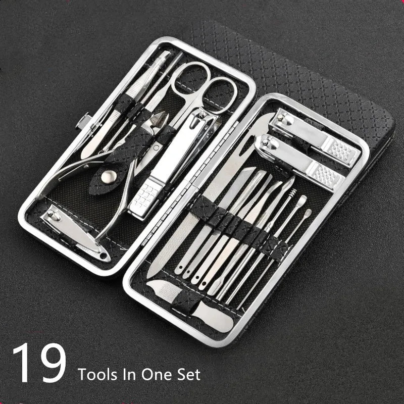 Sikunuo | LuxeTools 19-Piece Professional Stainless Steel Manicure & Pedicure Set