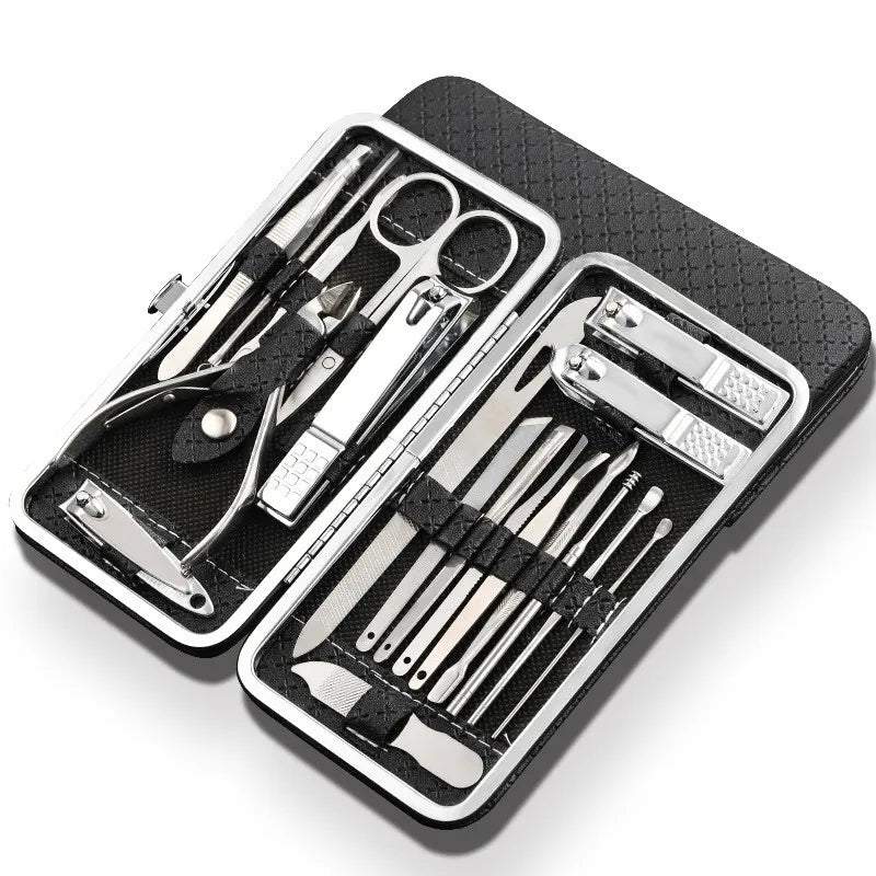 Sikunuo | LuxeTools 19-Piece Professional Stainless Steel Manicure & Pedicure Set