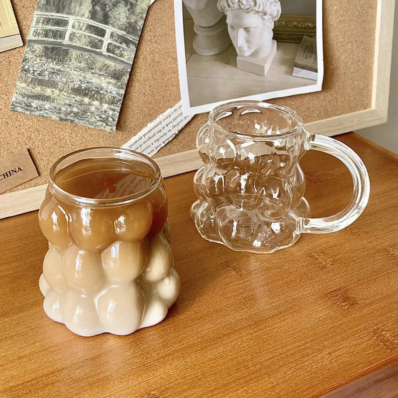 Sikunuo | Sleek Glass Irregular Bubble Mug