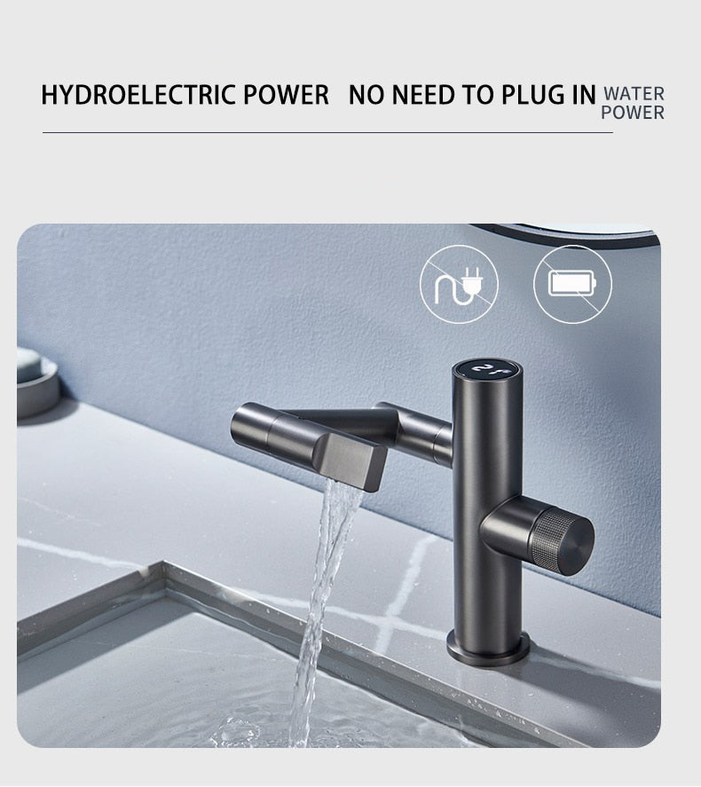 Sikunuo | Hydroelectric Rotating Modern Smart Waterfall Faucet