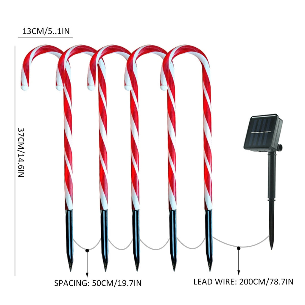 Sikunuo | Candy Cane Lane LED Solar Lamp