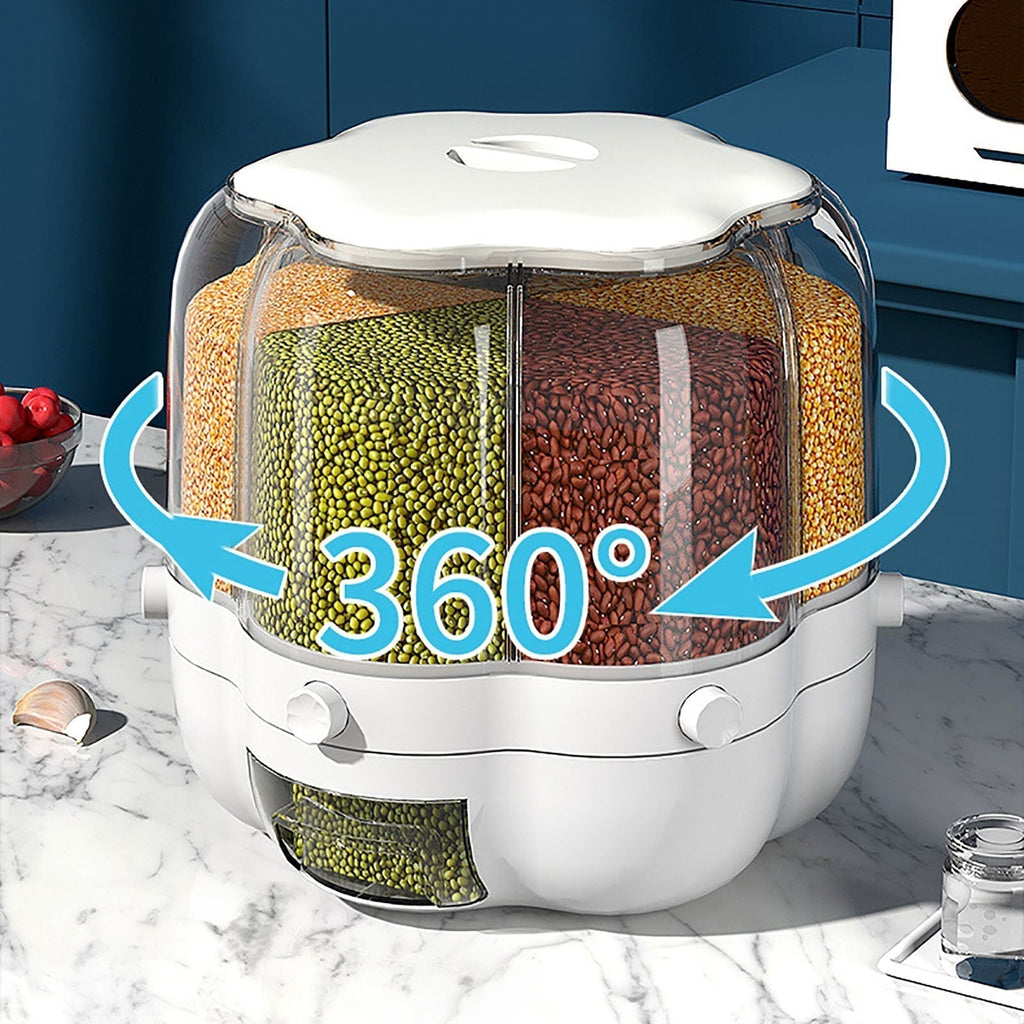 Sikunuo | 6-Grid Rotating Grain Storage Dispenser
