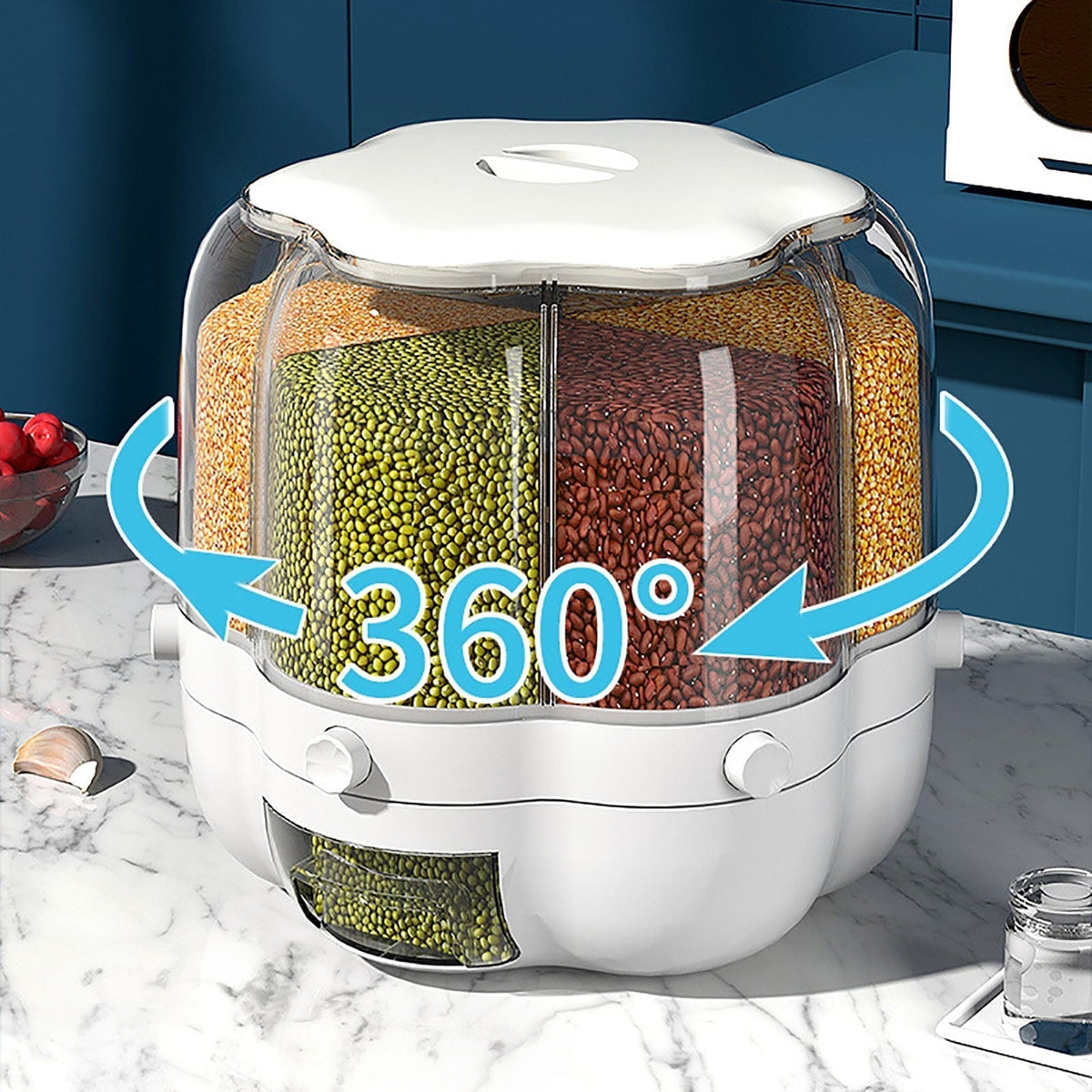 Sikunuo | 6-Grid Rotating Grain Storage Dispenser