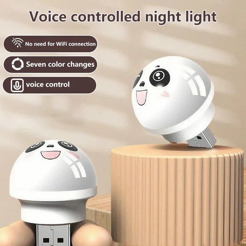 Sikunuo | Cute Panda Voice-Controlled LED Night Lamp