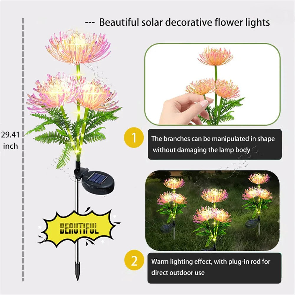 Sikunuo | Soft Pink Glow Solar LED Flower Garden Light