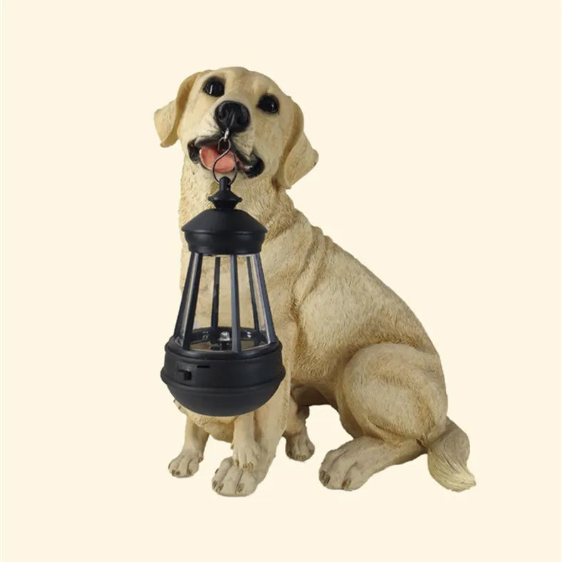 Sikunuo | Solar-Powered Outdoor Resin Dog Statue Lamp