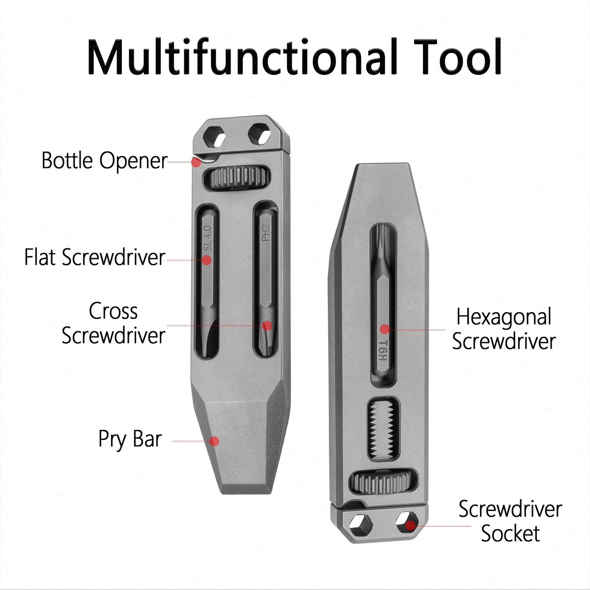 Sikunuo | Titanium Alloy Telescopic Camping EDC Multifunctional Tool