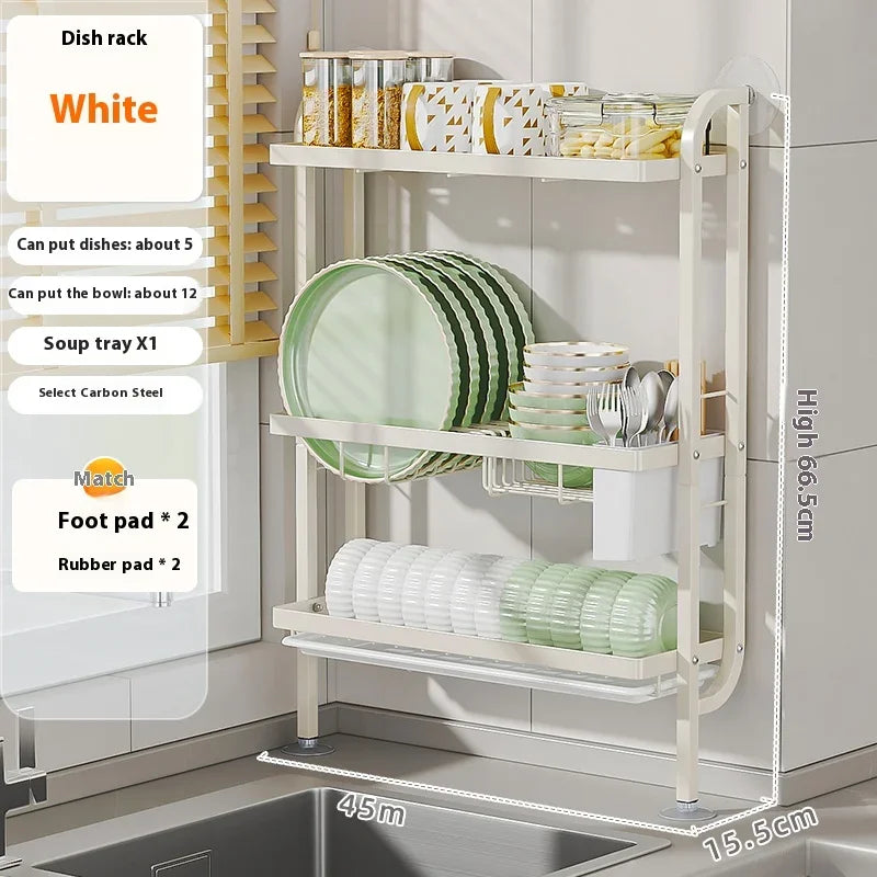 Sikunuo | Shelf Sleek Space-Saving Multi-Tier Kitchen Storage Rack