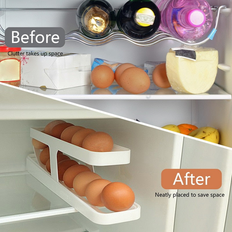 Sikunuo | Automatic Egg Rolling Holder Organizer Rack