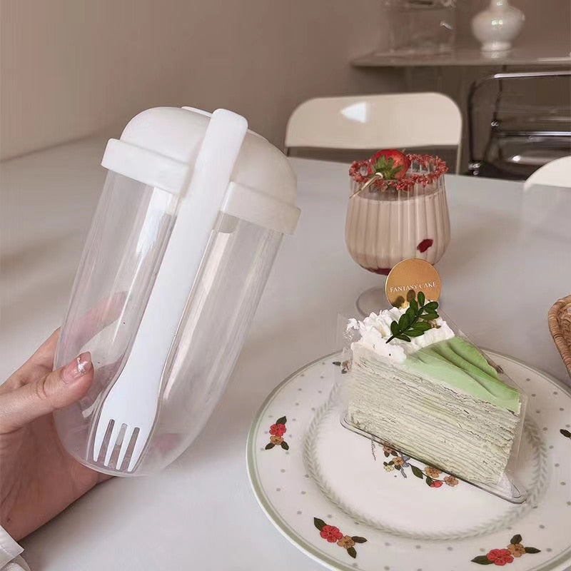 Sikunuo | Portable Built-in Fork Mini Salad Cup
