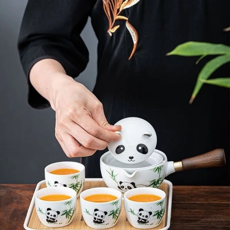 Sikunuo | Panda Spin Rotating Tea Set