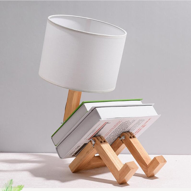 Sikunuo | Thinker Wooden Robot Modern Night Lamp
