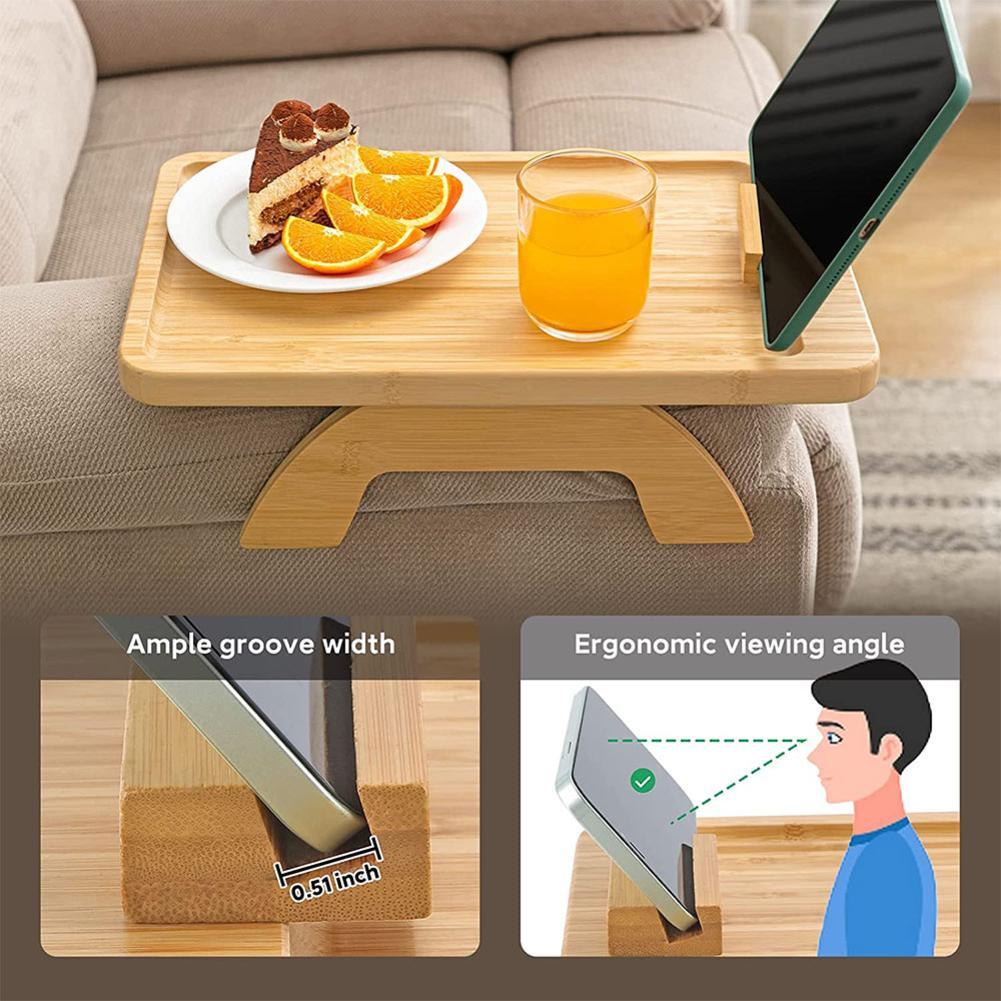 Sikunuo | Comfy Sofa Armrest Wooden Tray