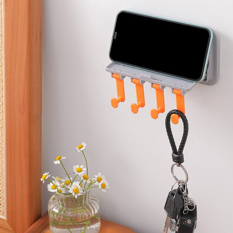 Sikunuo | Wall-Mounted Phone Holder Kitchen Organizer Rack