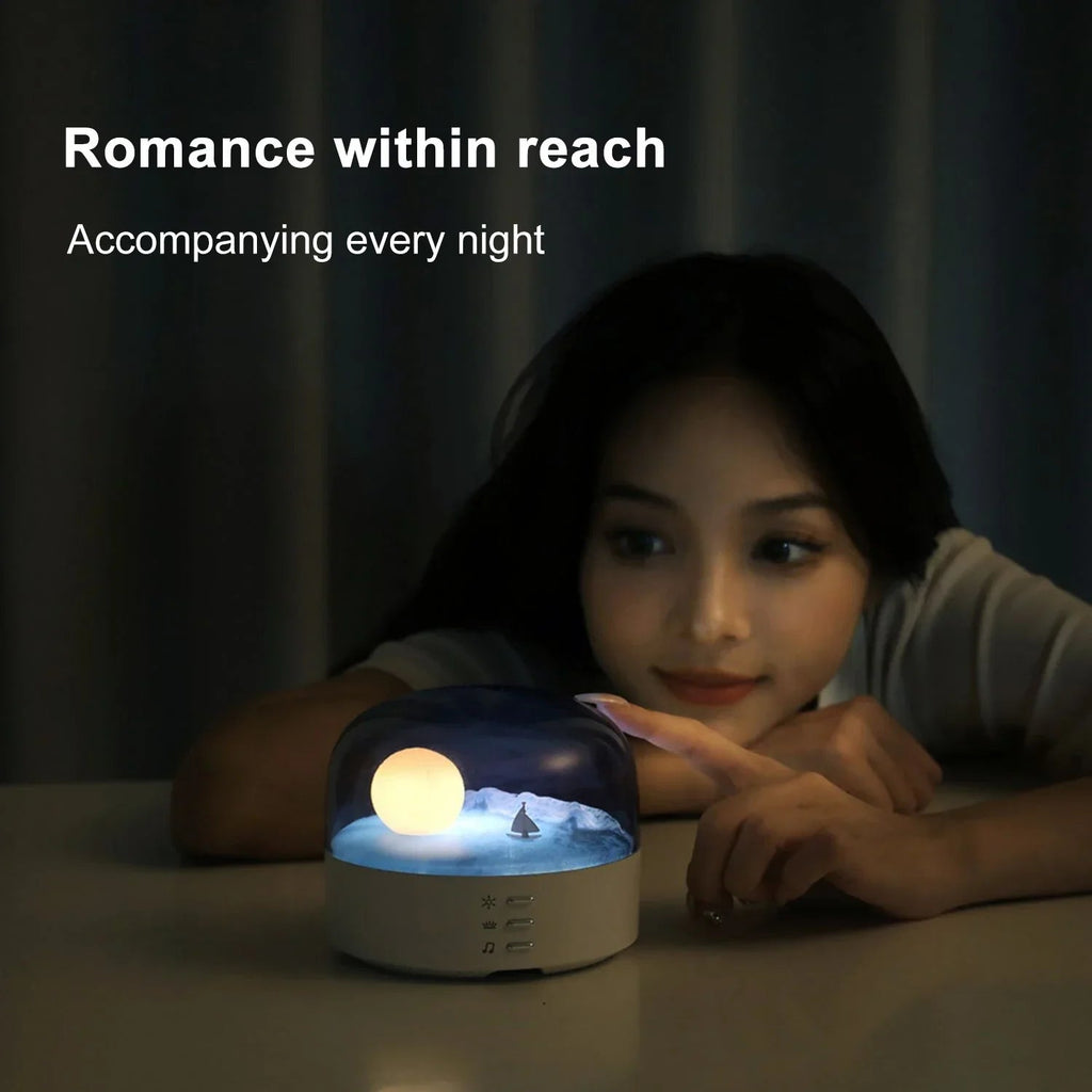 Sikunuo | 3D Mysterious Moon LED Night Light Speaker