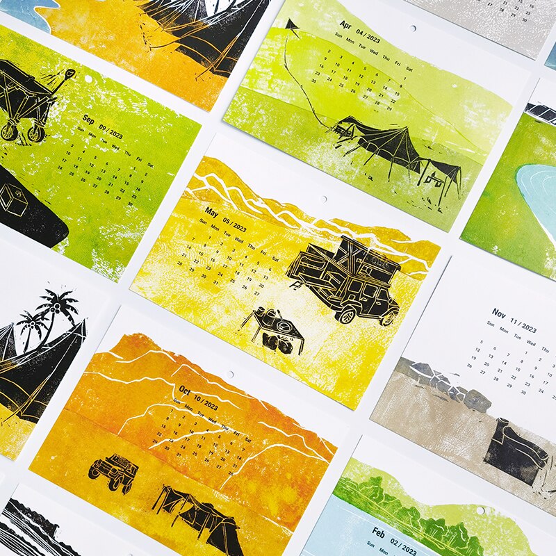 Sikunuo | Camping Dreams Tent Desk Calendar