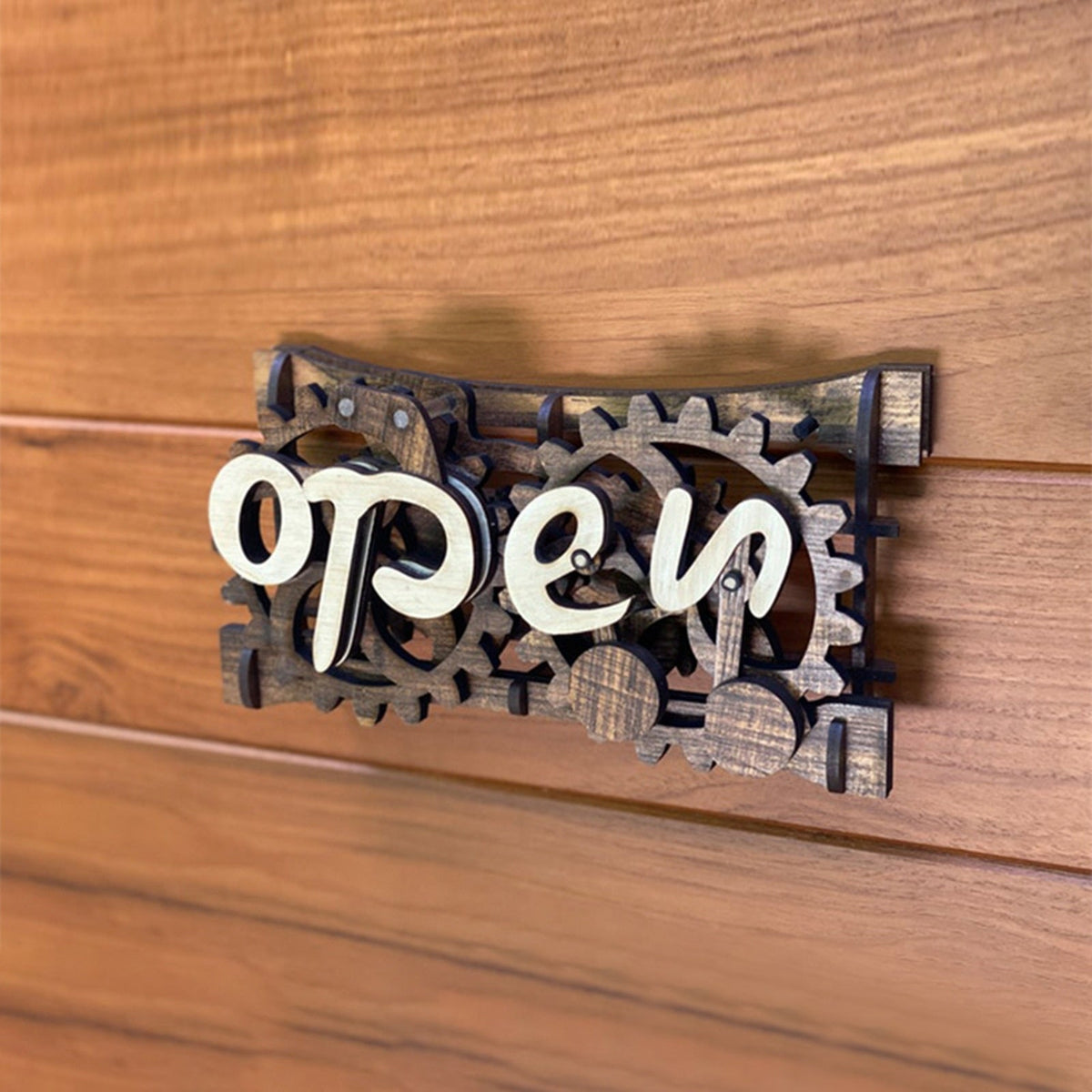 Sikunuo | Wooden Double-Sided Reversible Open Closed Sign