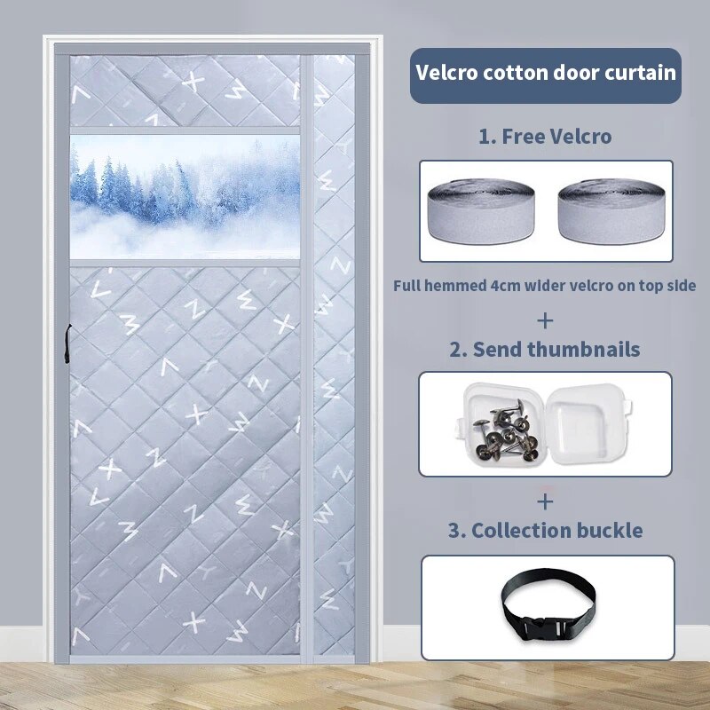 Sikunuo | Magnetic Cold-Proof Cotton Door Curtain