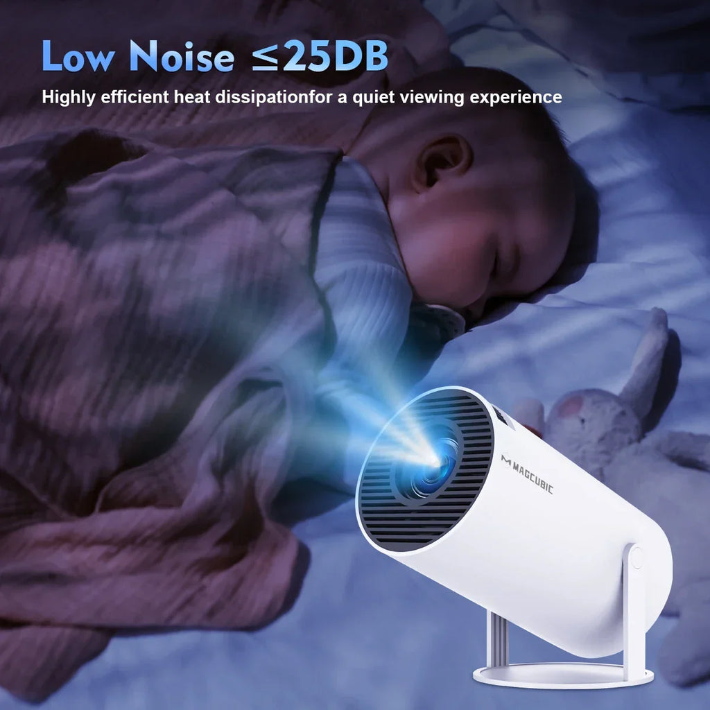 HY300 Pro Smart Mini Projector – Android 11 & 180° Flexible