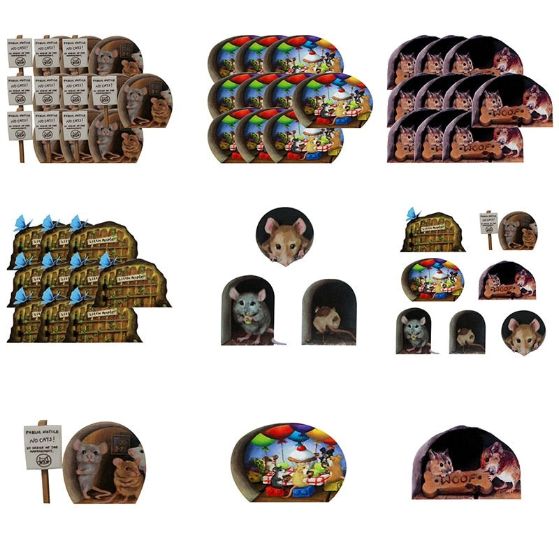 Sikunuo | 3D Mouse Hole Funny Wall Stickers